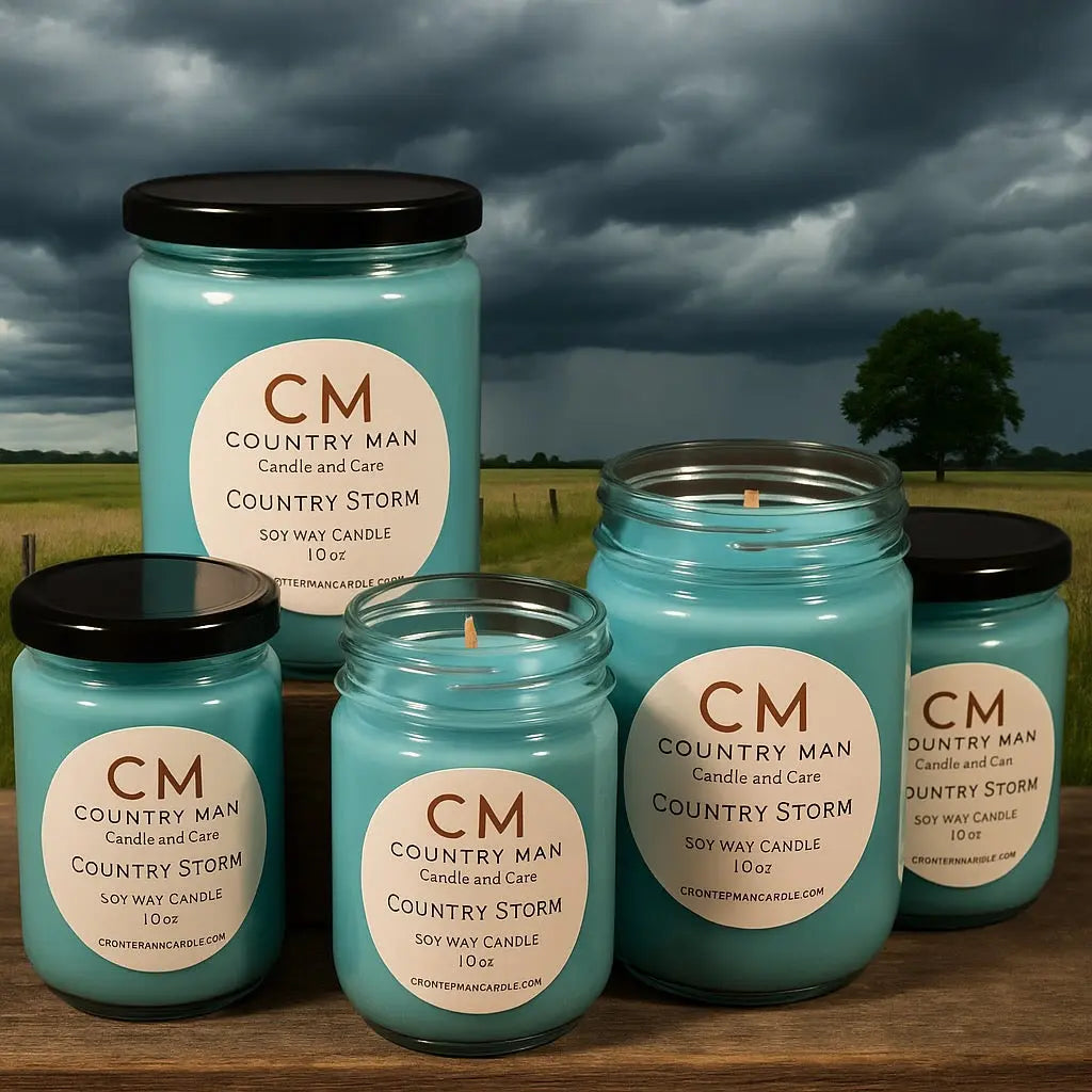 Country Storm Soy Wax Candle (10oz) Country Man Candle and Care
