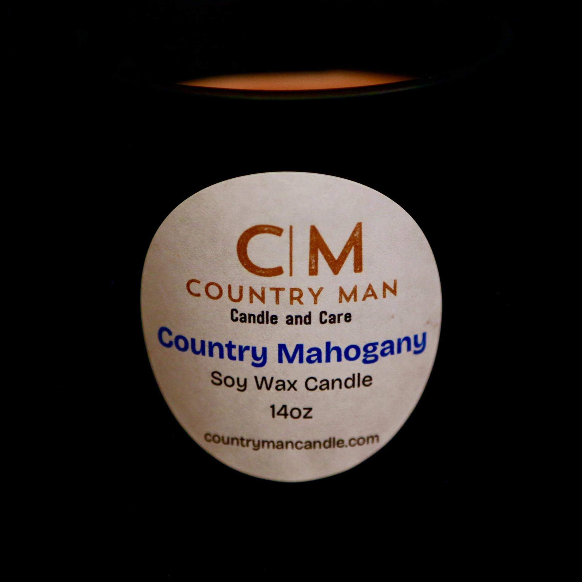 Country Mahogany Soy Wax Candle (14oz) Country Man Candle and Care