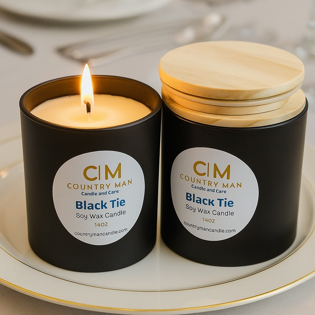 Black Tie Soy Wax Candle (14oz)