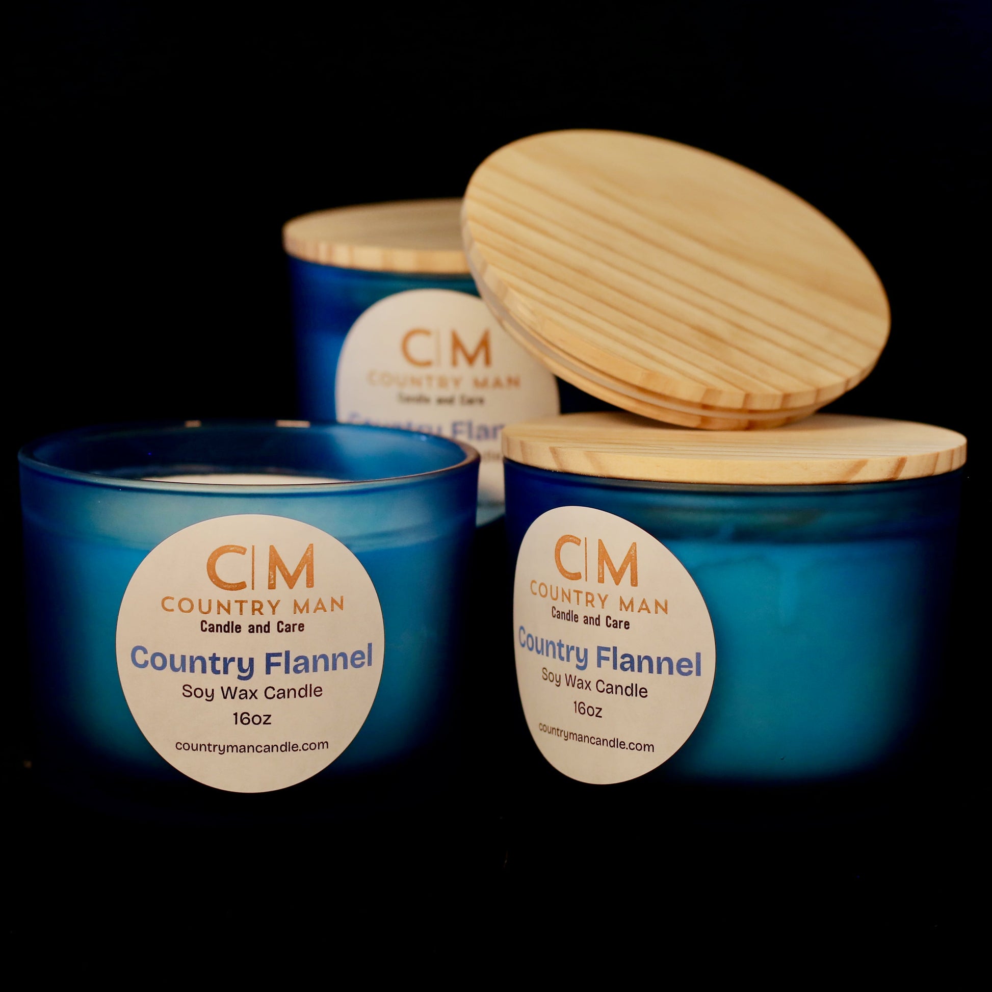 Country Flannel Soy Wax Candle (16oz) Country Man Candle and Care