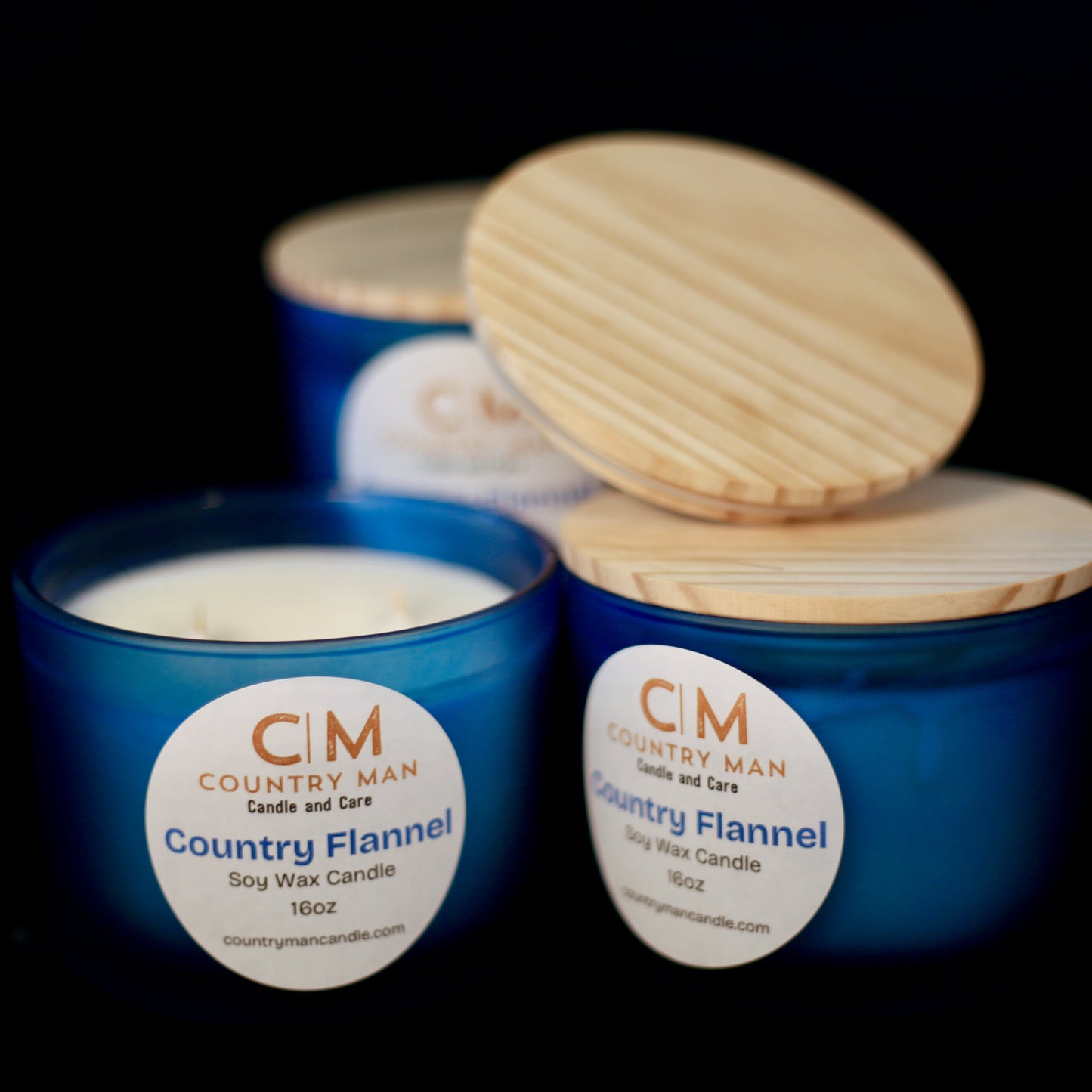 Country Flannel Soy Wax Candle (16oz) Country Man Candle and Care