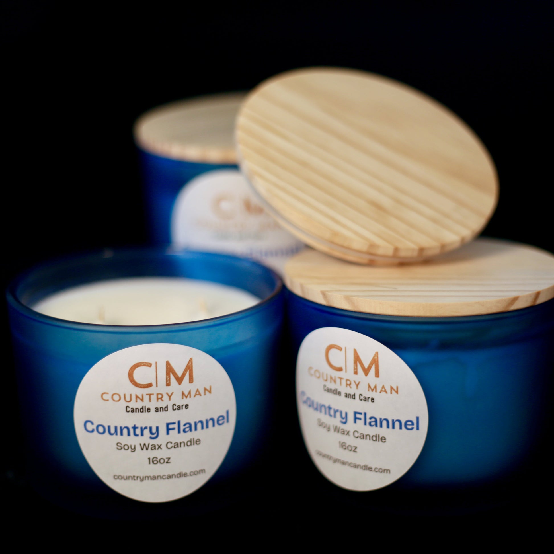 Country Flannel Soy Wax Candle (16oz) Country Man Candle and Care