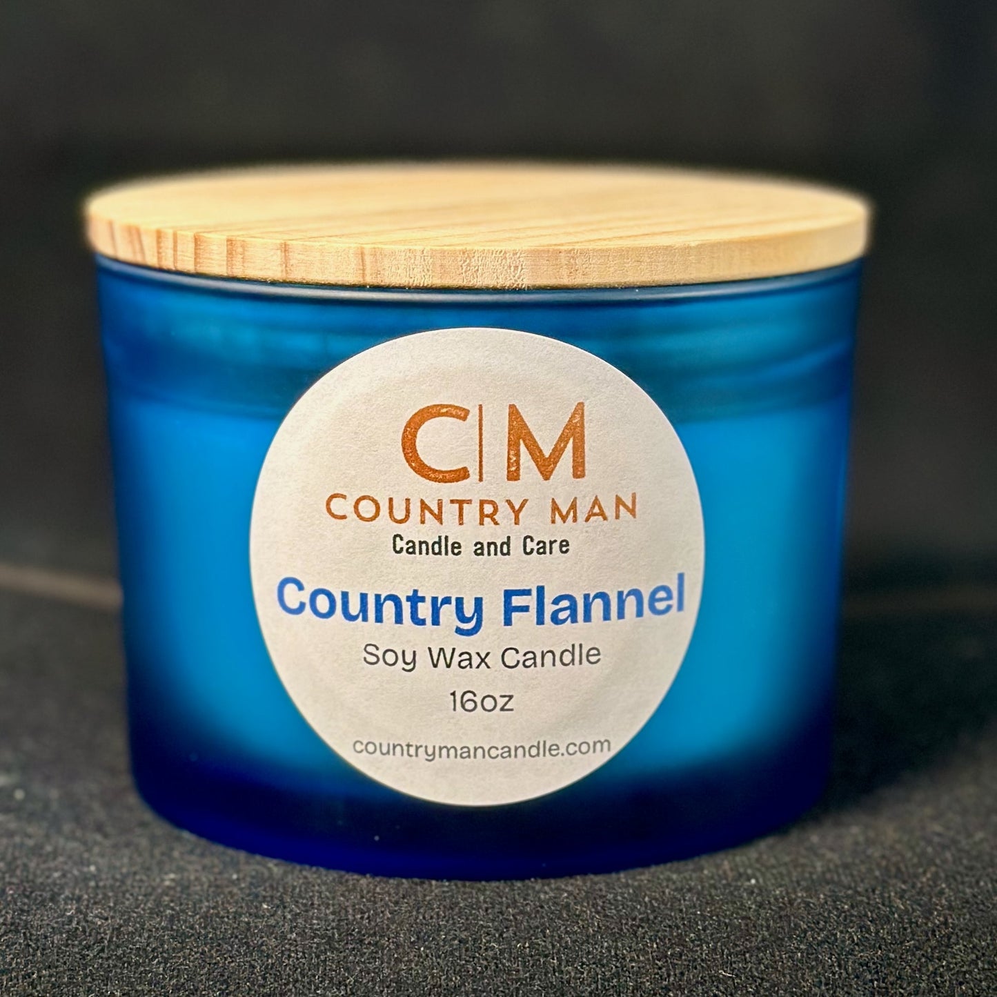 Country Flannel Soy Wax Candle (16oz) Country Man Candle and Care