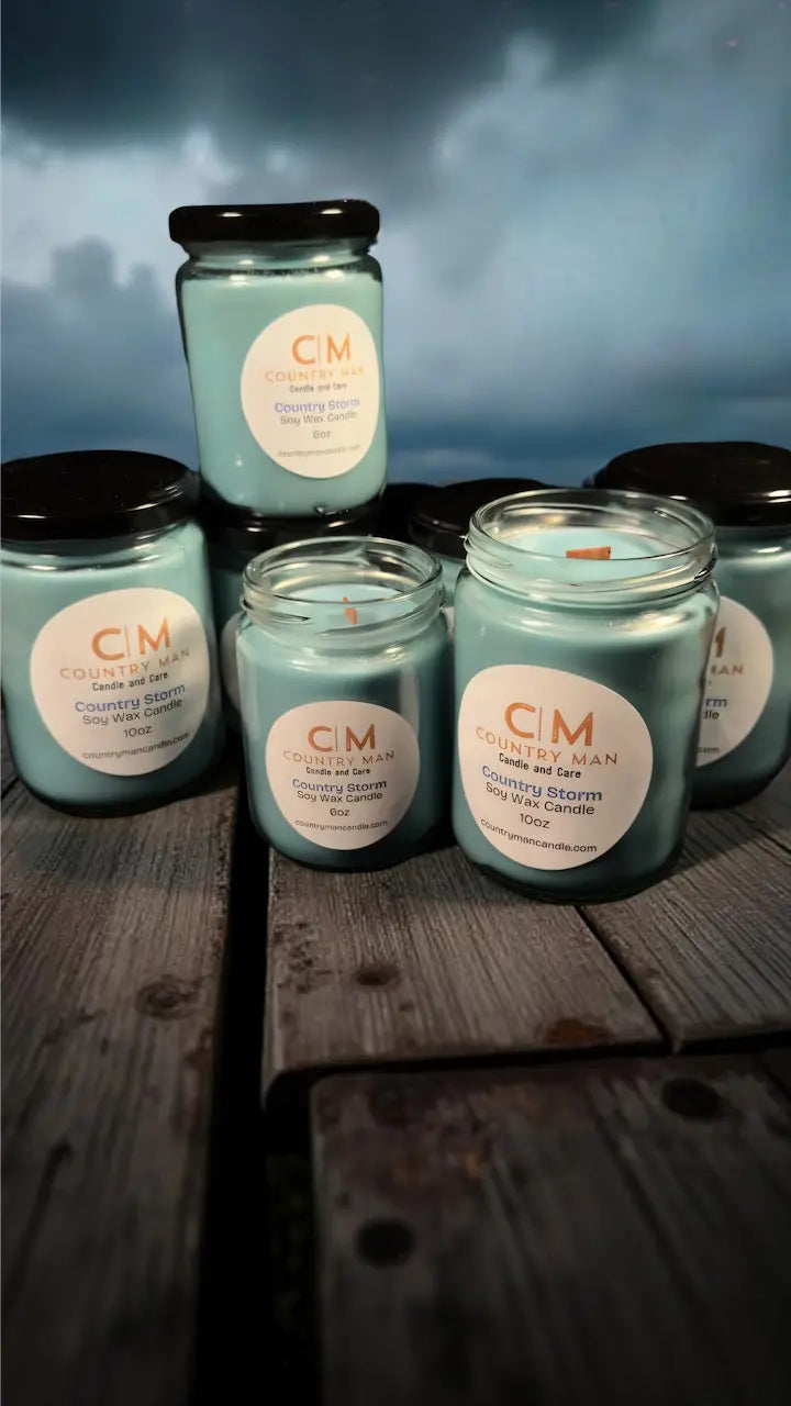 Country Storm Soy Wax Candle (10oz) Country Man Candle and Care