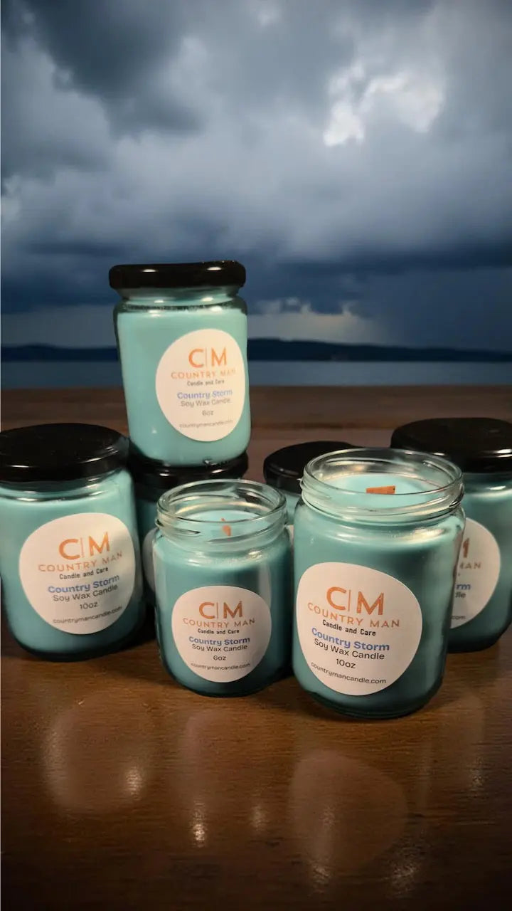 Country Storm Soy Wax Candle (10oz) Country Man Candle and Care