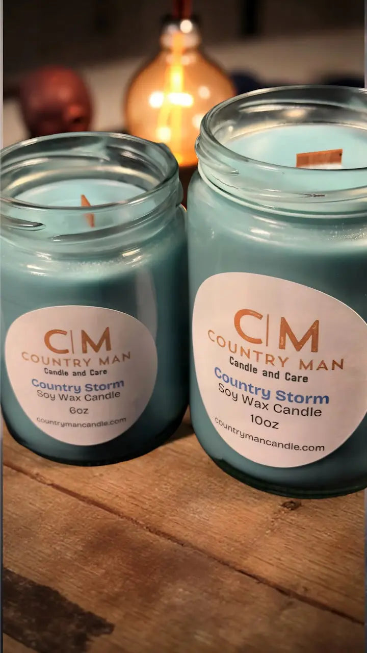 Country Storm Soy Wax Candle (10oz) Country Man Candle and Care