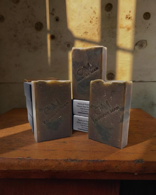 Patchouli Punch-Out Tallow Dead Sea Mud Cold Process Soap – Country Man Candle and Care