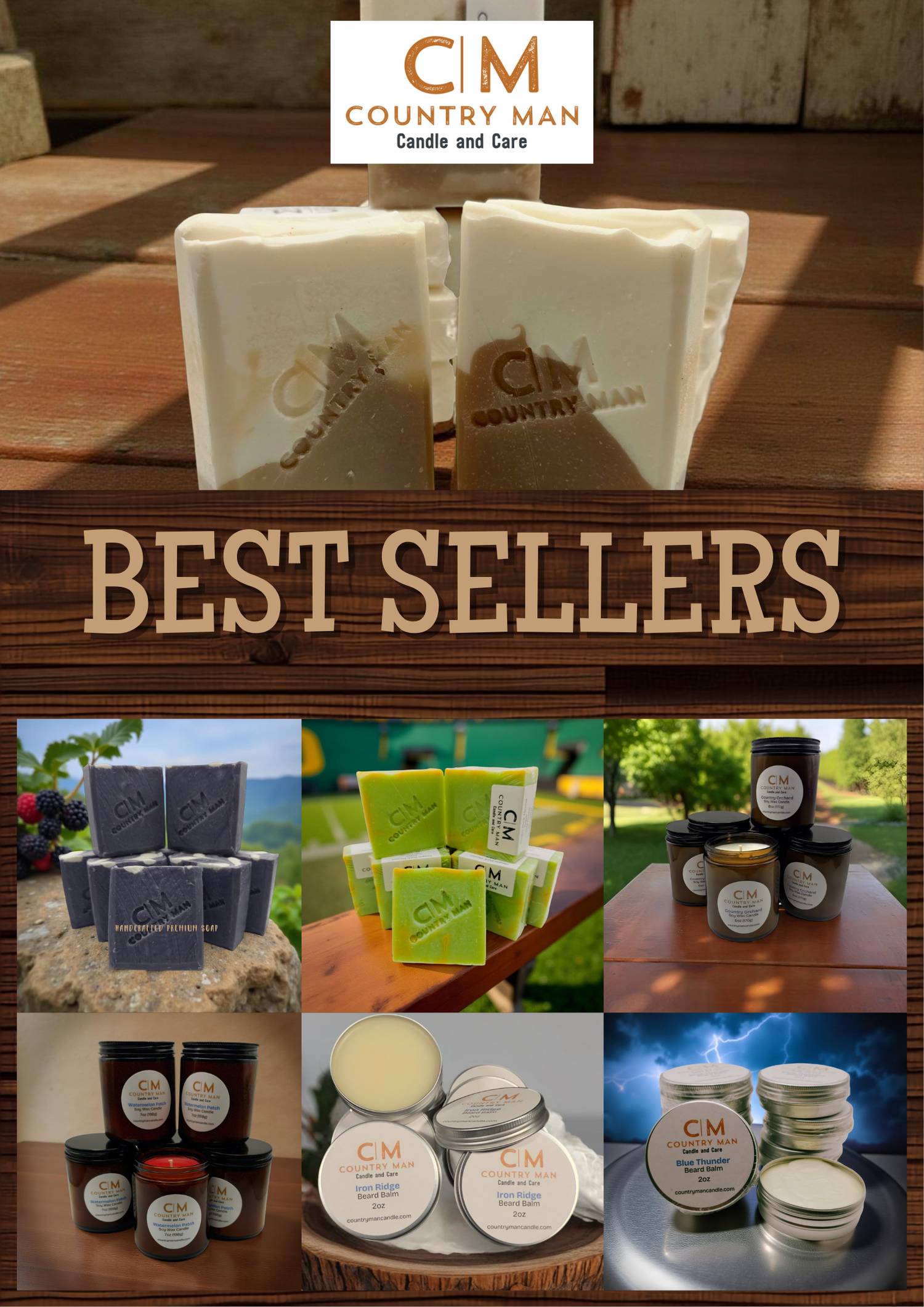 Country Man Candle and Care best sellers