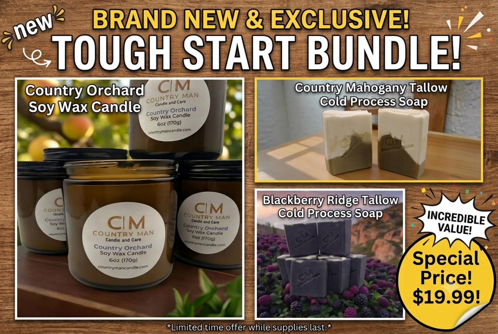 Country Man Candle and Care — brand new and exclusive candles, soaps and beard balms