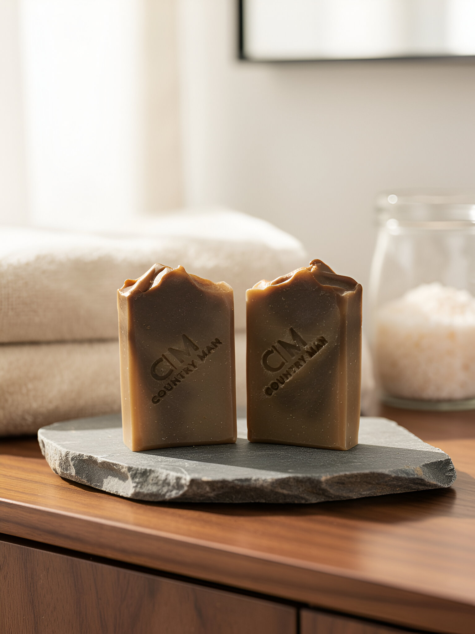 Amber and Oud tallow and clay cold process soap