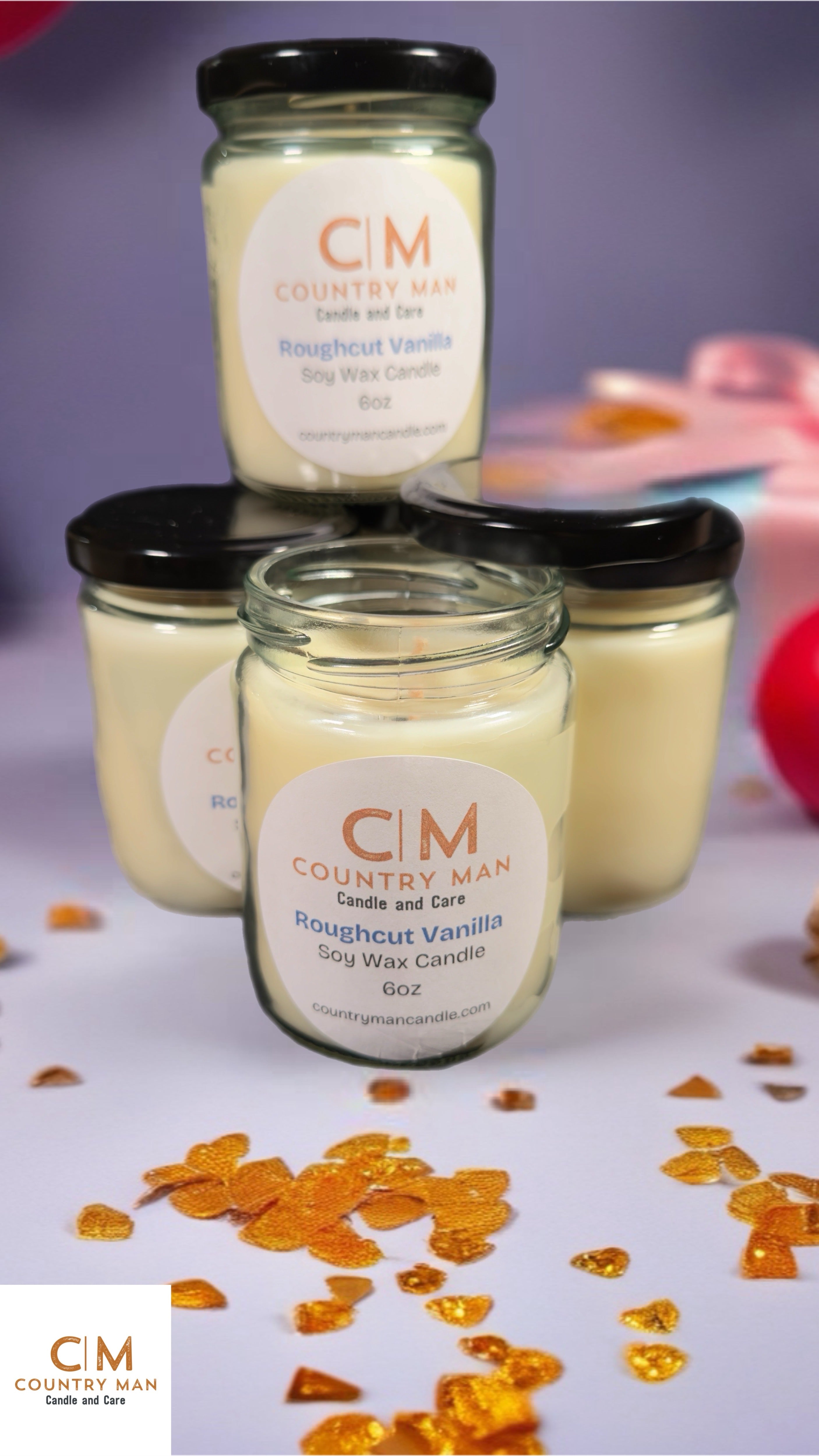 Roughcut Vanilla soy wax candle